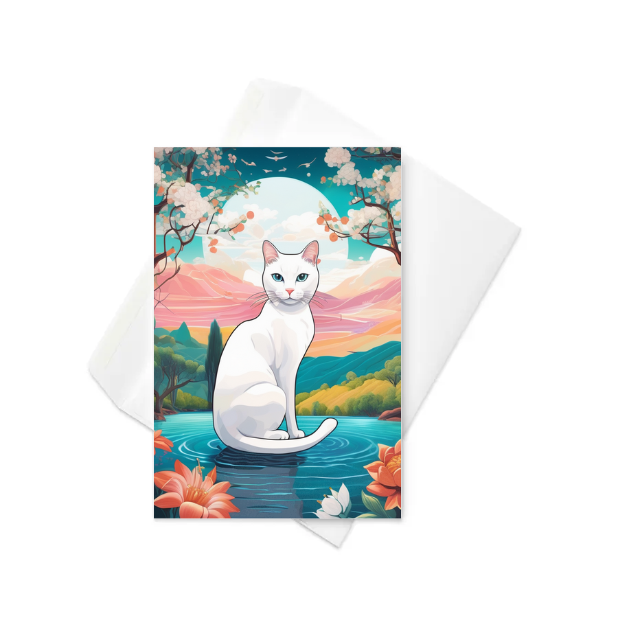 PugMug Custom White Companion Cat Greeting Card