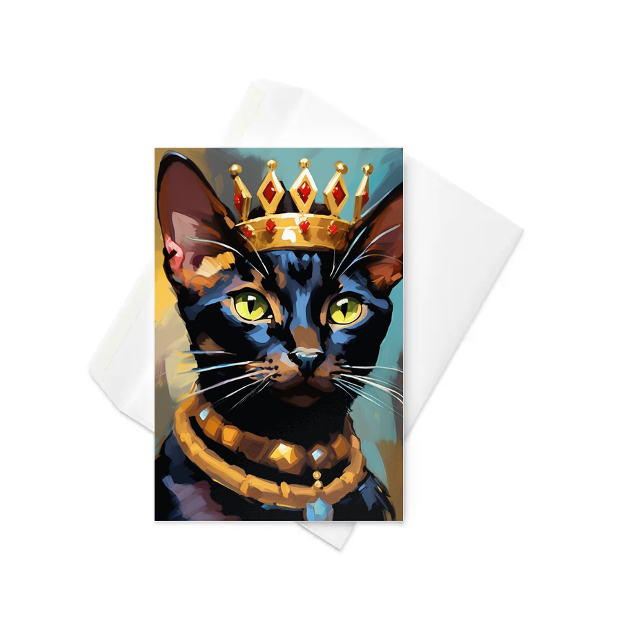 PugMug Custom Black Abyssinian Cat Greeting Card