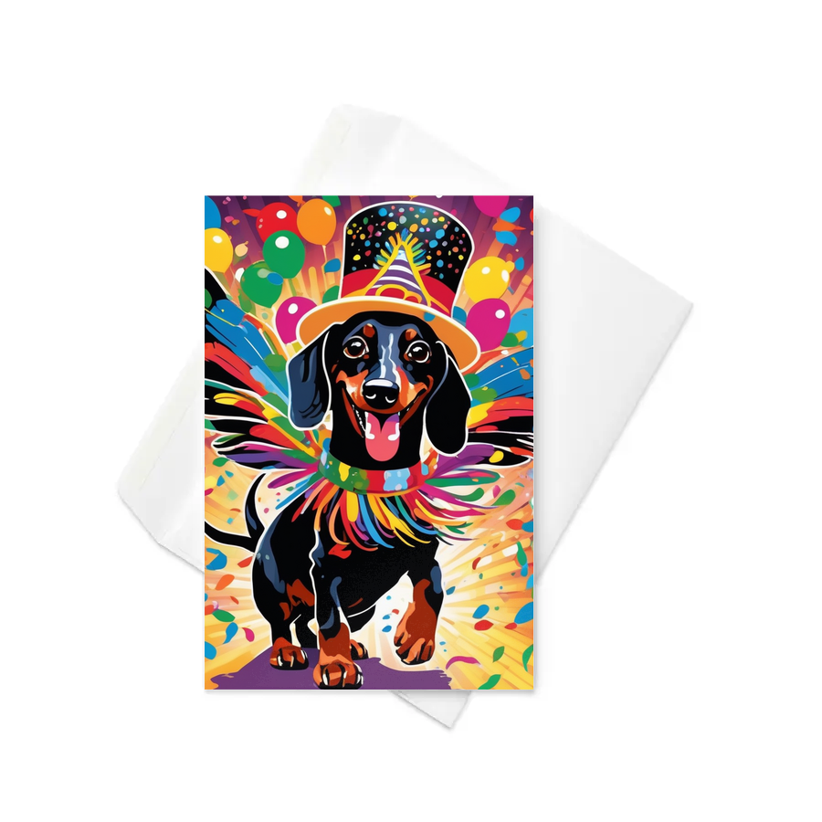 PugMug Custom Black Dachshund Greeting Card
