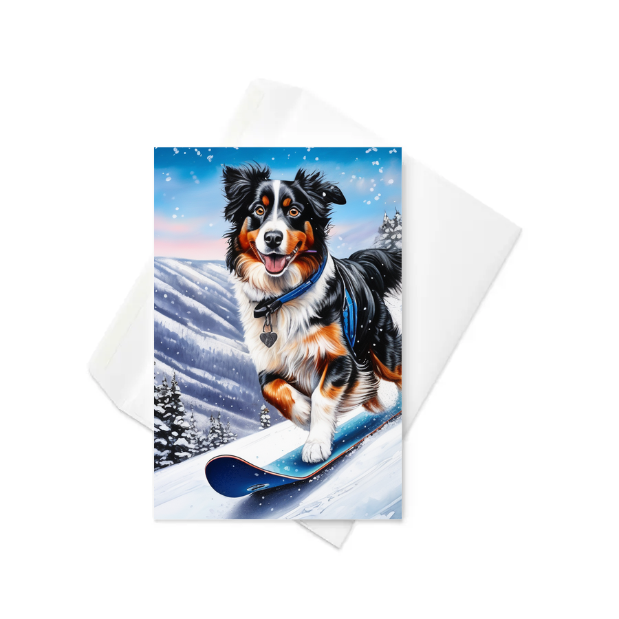 PugMug Custom Australian Shepherd Dog Greeting Card