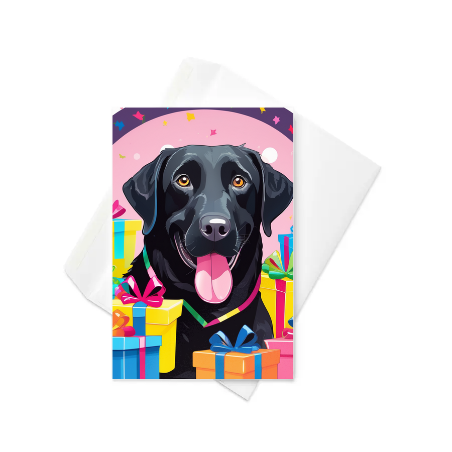 PugMug Custom Black Labrador Retriever Greeting Card