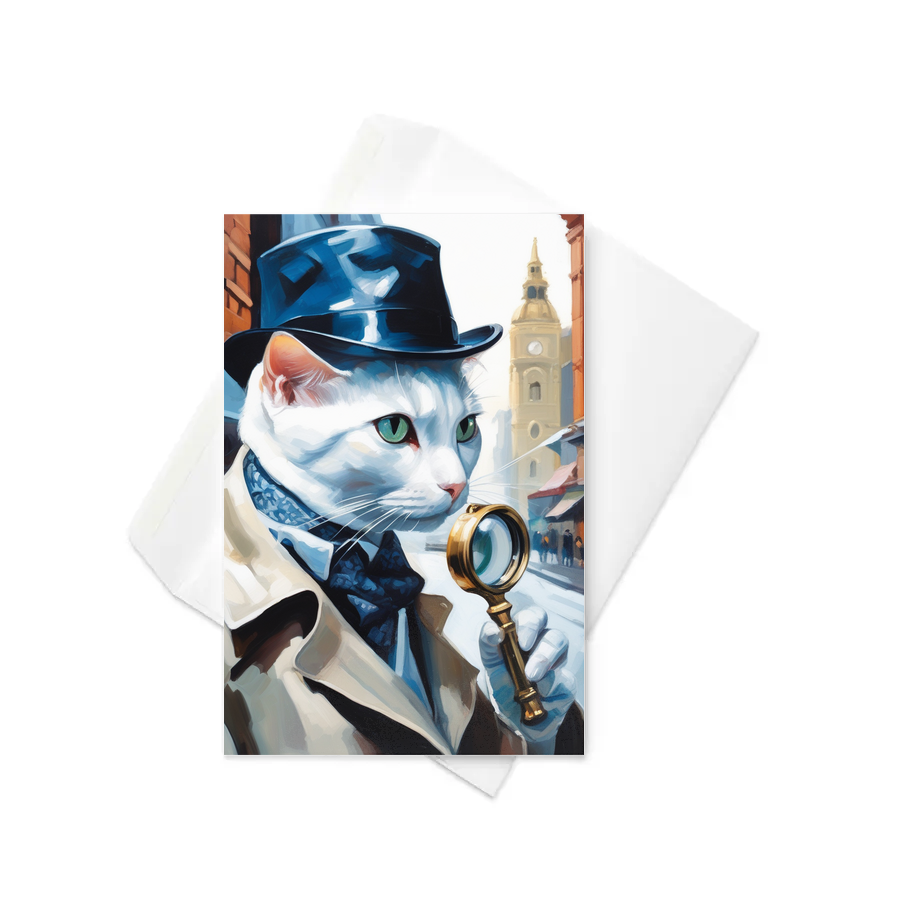 PugMug Custom White Companion Cat Greeting Card