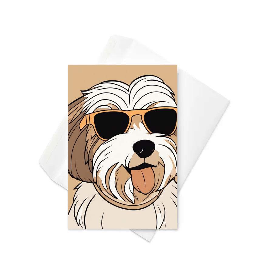 PugMug Custom Tan Havanese Dog Greeting Card