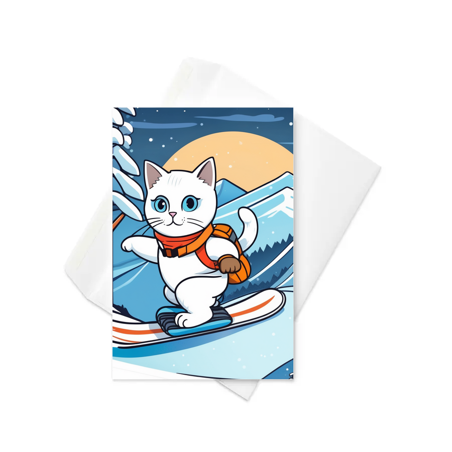 PugMug Custom White Companion Cat Greeting Card