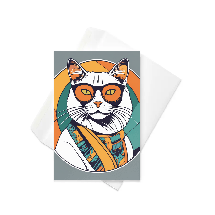 PugMug Custom White Companion Cat Greeting Card