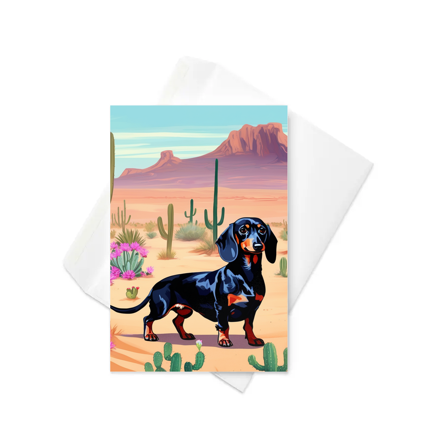 PugMug Custom Black Dachshund Greeting Card