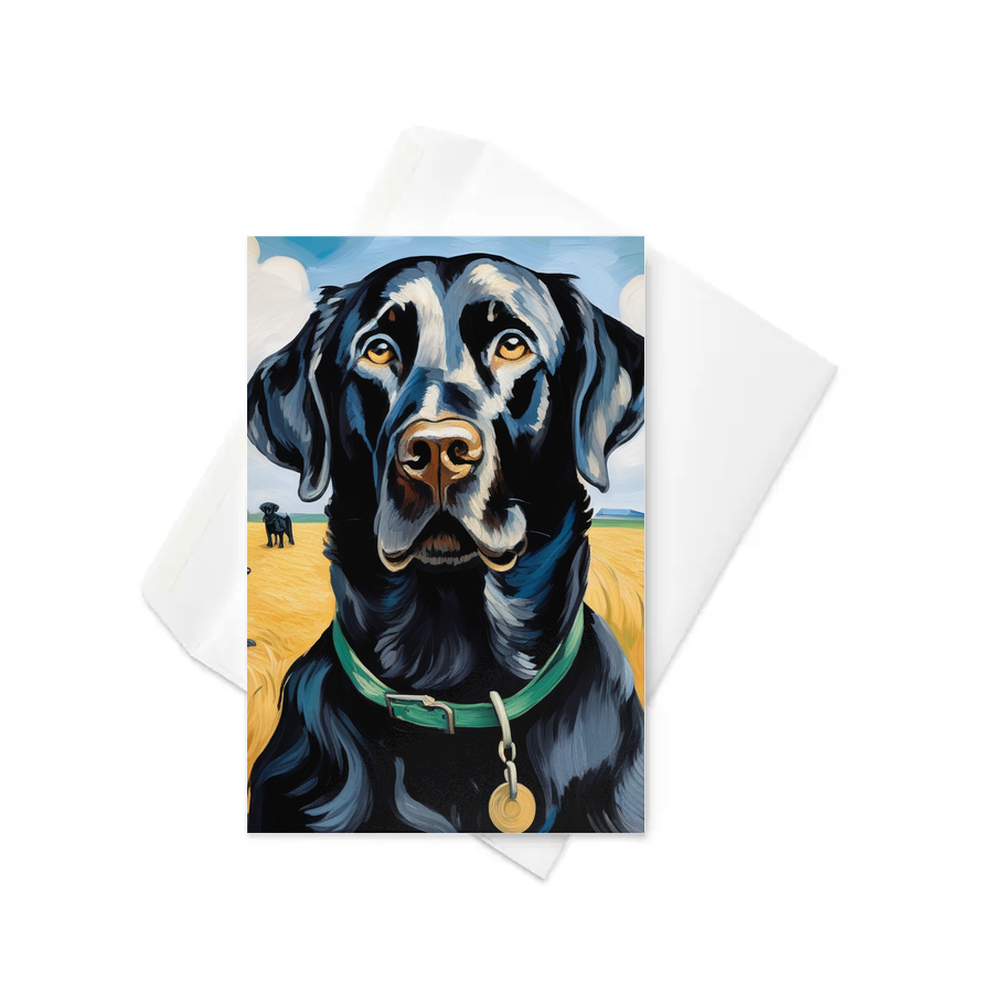PugMug Custom Black Labrador Retriever Greeting Card