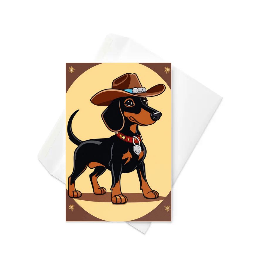PugMug Custom Black Dachshund Greeting Card