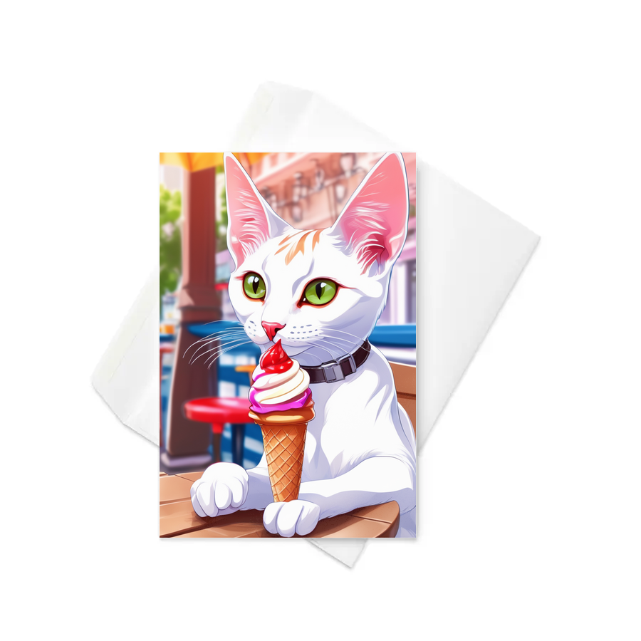 PugMug Custom White Abyssinian Cat Greeting Card