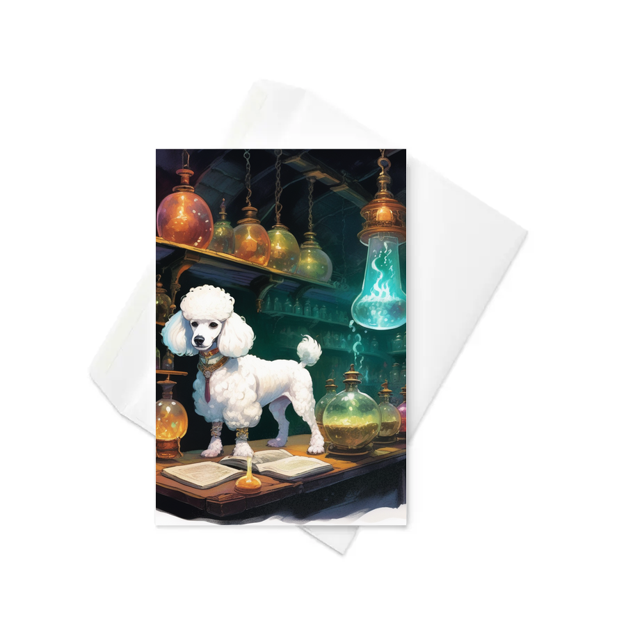 PugMug Custom White Poodle Greeting Card