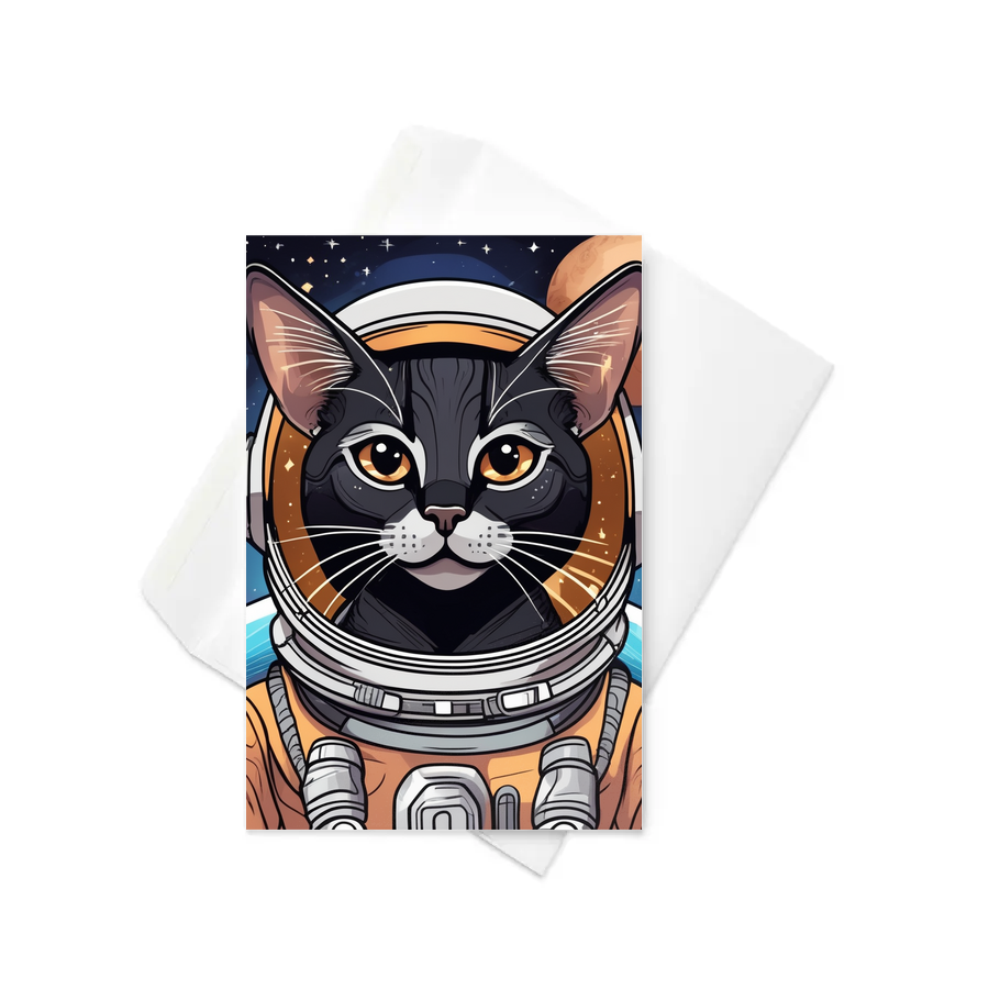 PugMug Custom Black Abyssinian Cat Greeting Card