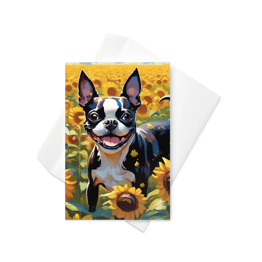PugMug Custom Boston Terrier Greeting Card