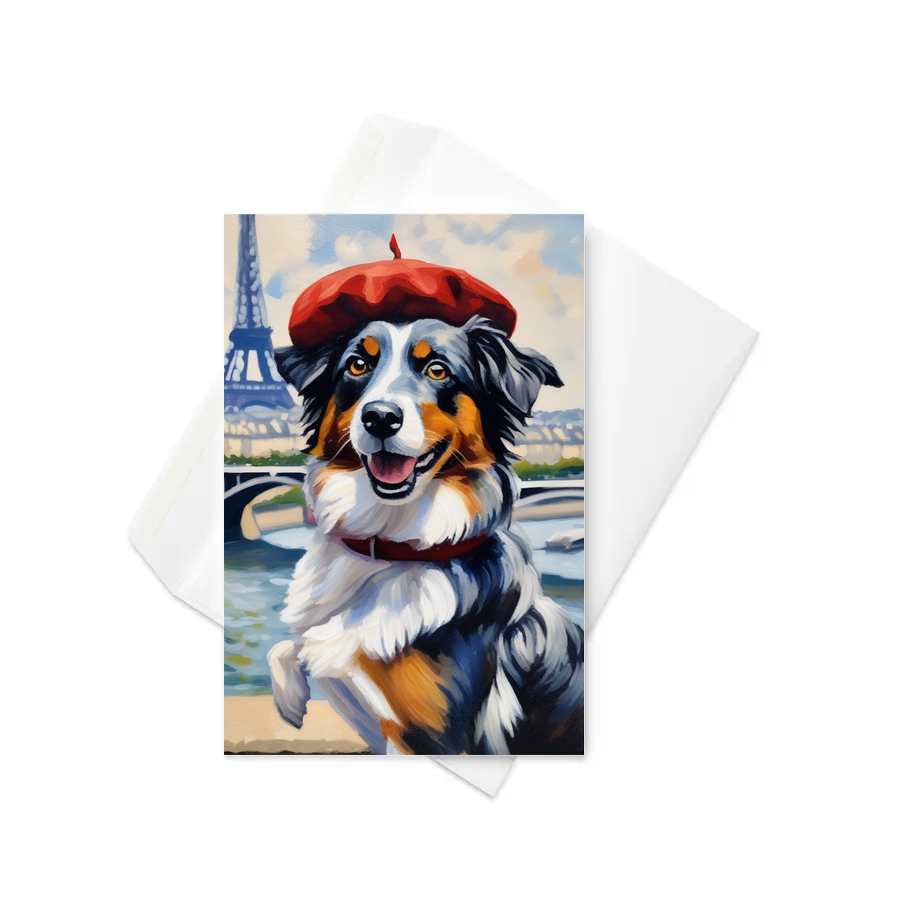 PugMug Custom Australian Shepherd Dog Greeting Card