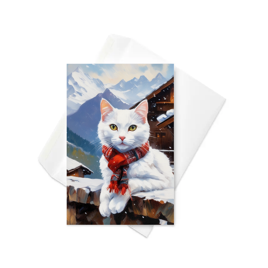 PugMug Custom White Companion Cat Greeting Card