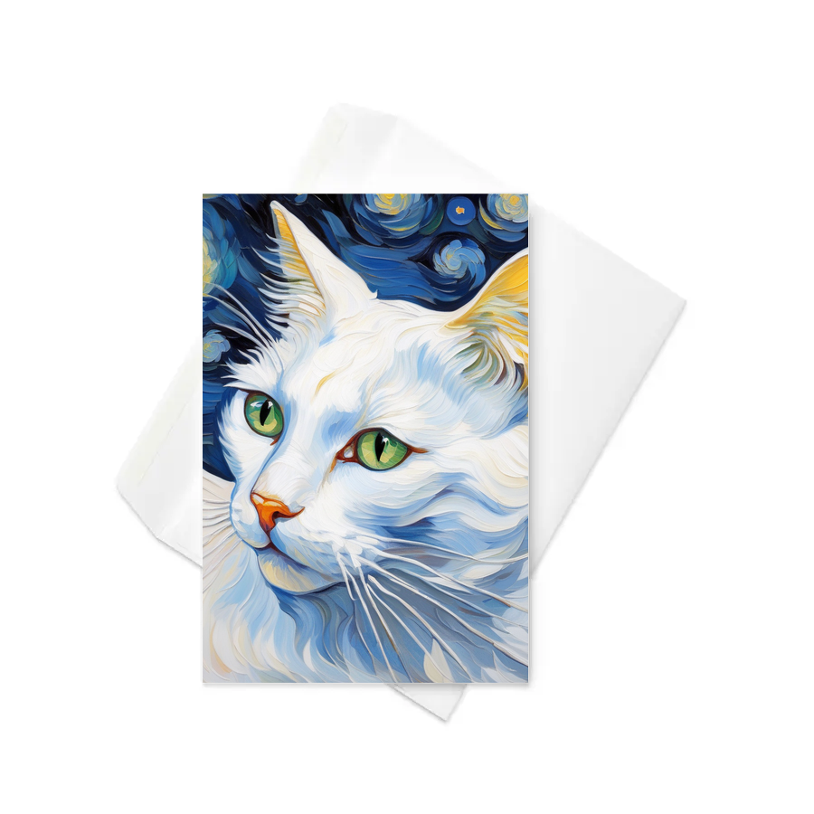 PugMug Custom White Companion Cat Greeting Card