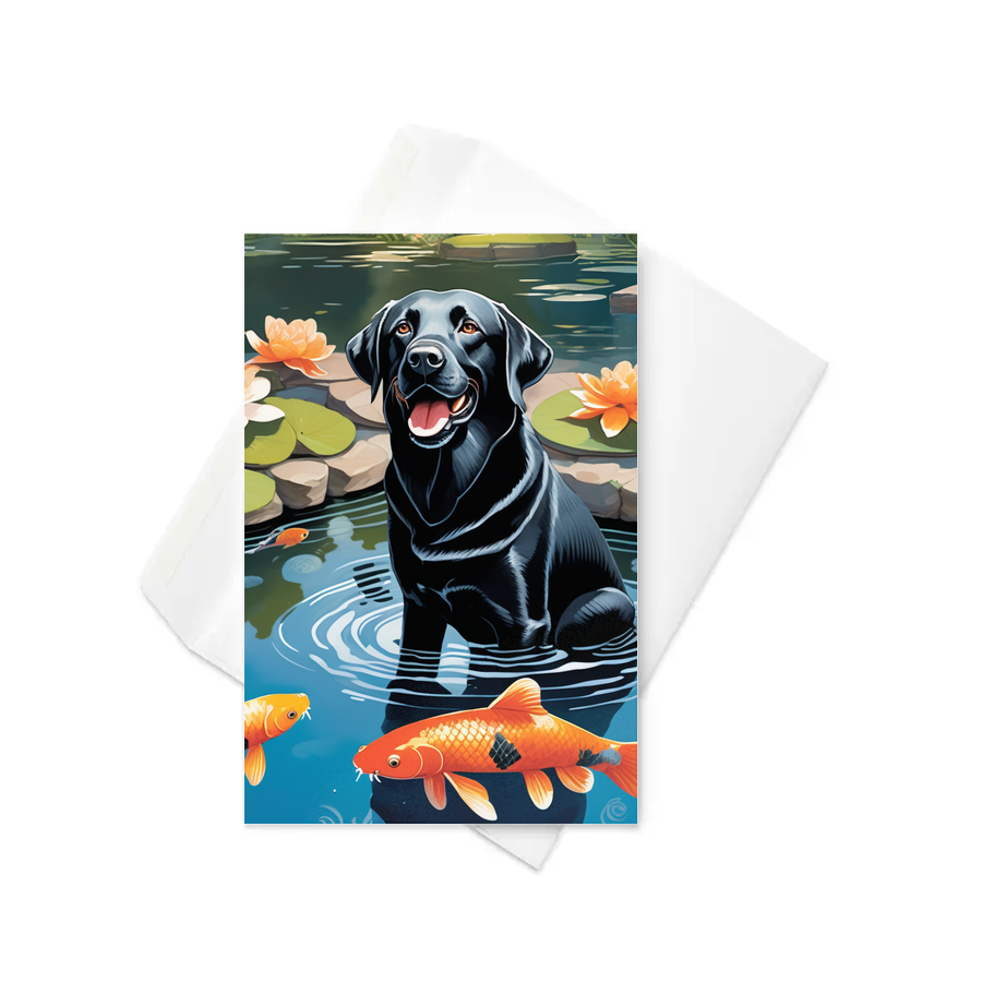 PugMug Custom Black Labrador Retriever Greeting Card