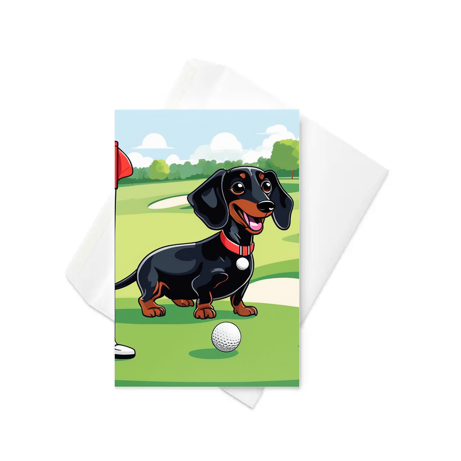 PugMug Custom Black Dachshund Greeting Card