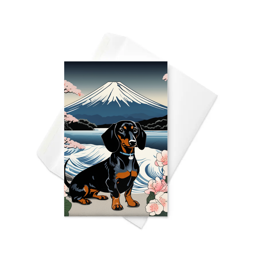 PugMug Custom Black Dachshund Greeting Card