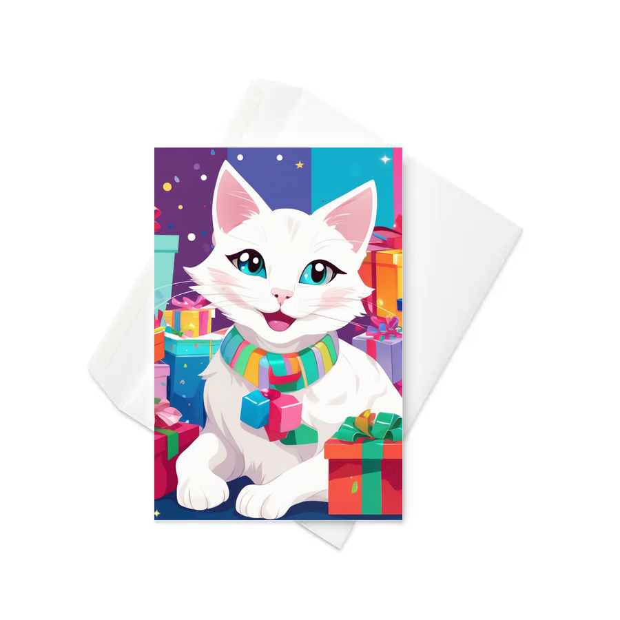 PugMug Custom White Companion Cat Greeting Card