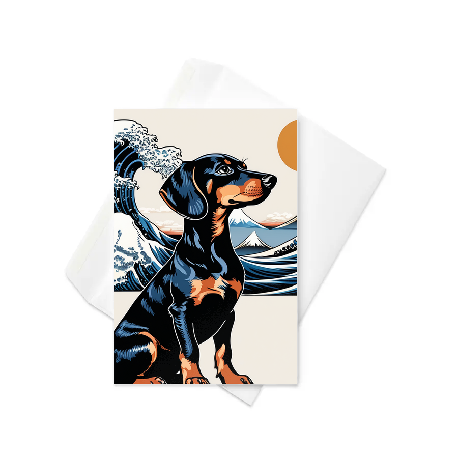 PugMug Custom Black Dachshund Greeting Card