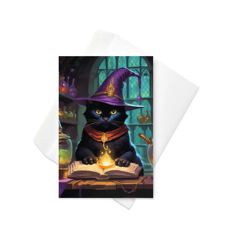 PugMug Custom Black Exotic Cat Greeting Card