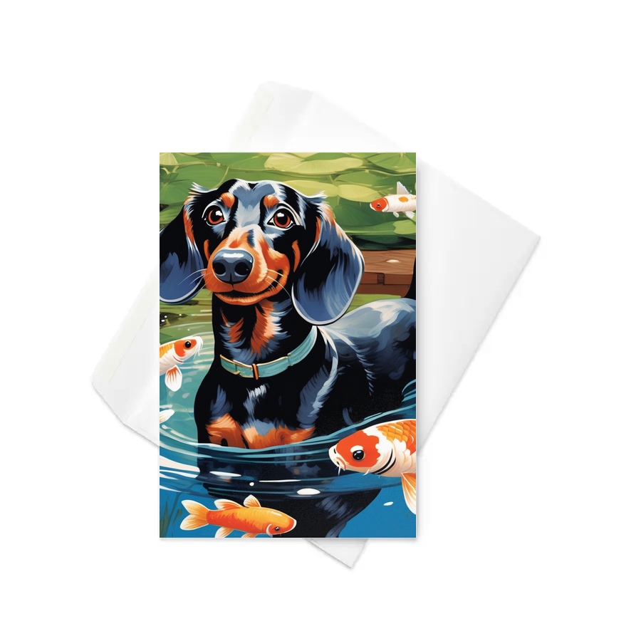 PugMug Custom Black Dachshund Greeting Card
