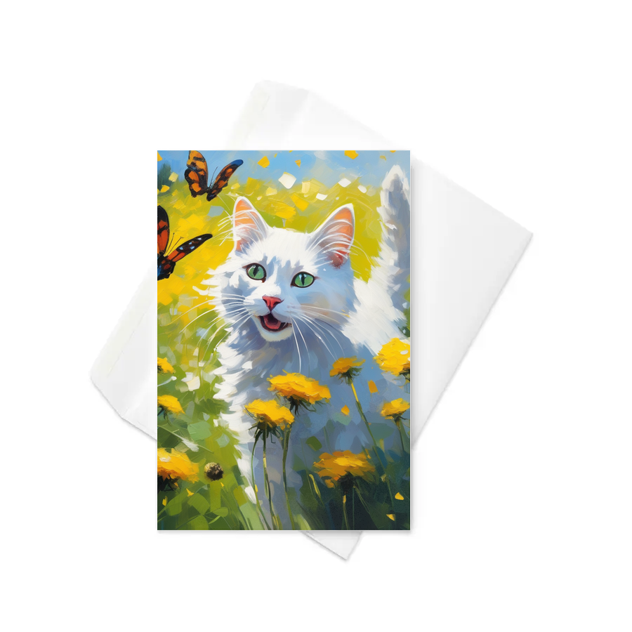 PugMug Custom White Companion Cat Greeting Card