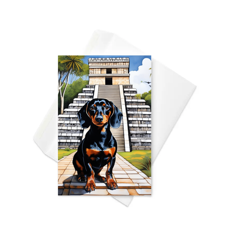 PugMug Custom Black Dachshund Greeting Card