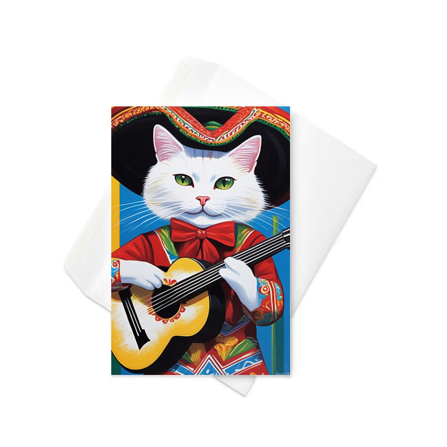 PugMug Custom White Companion Cat Greeting Card