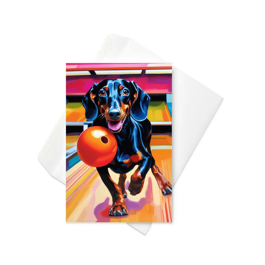PugMug Custom Black Dachshund Greeting Card