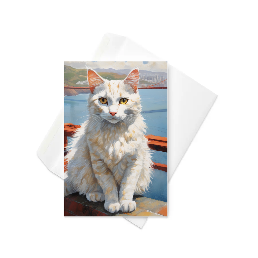 PugMug Custom White Companion Cat Greeting Card