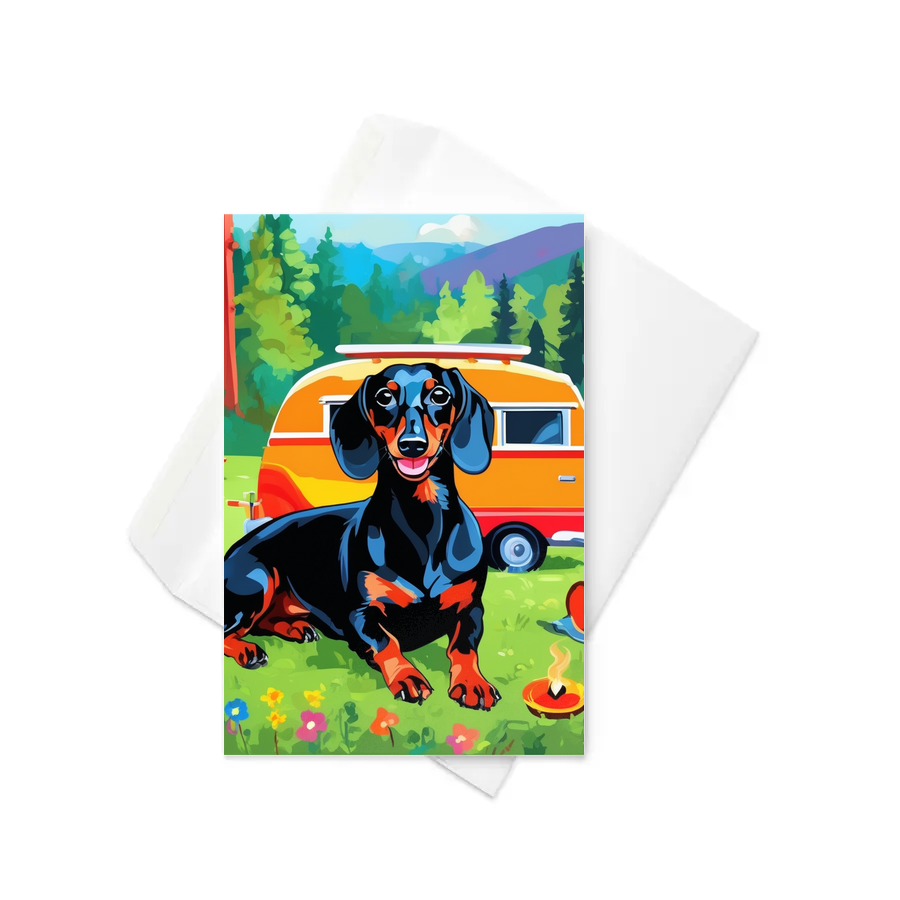 PugMug Custom Black Dachshund Greeting Card