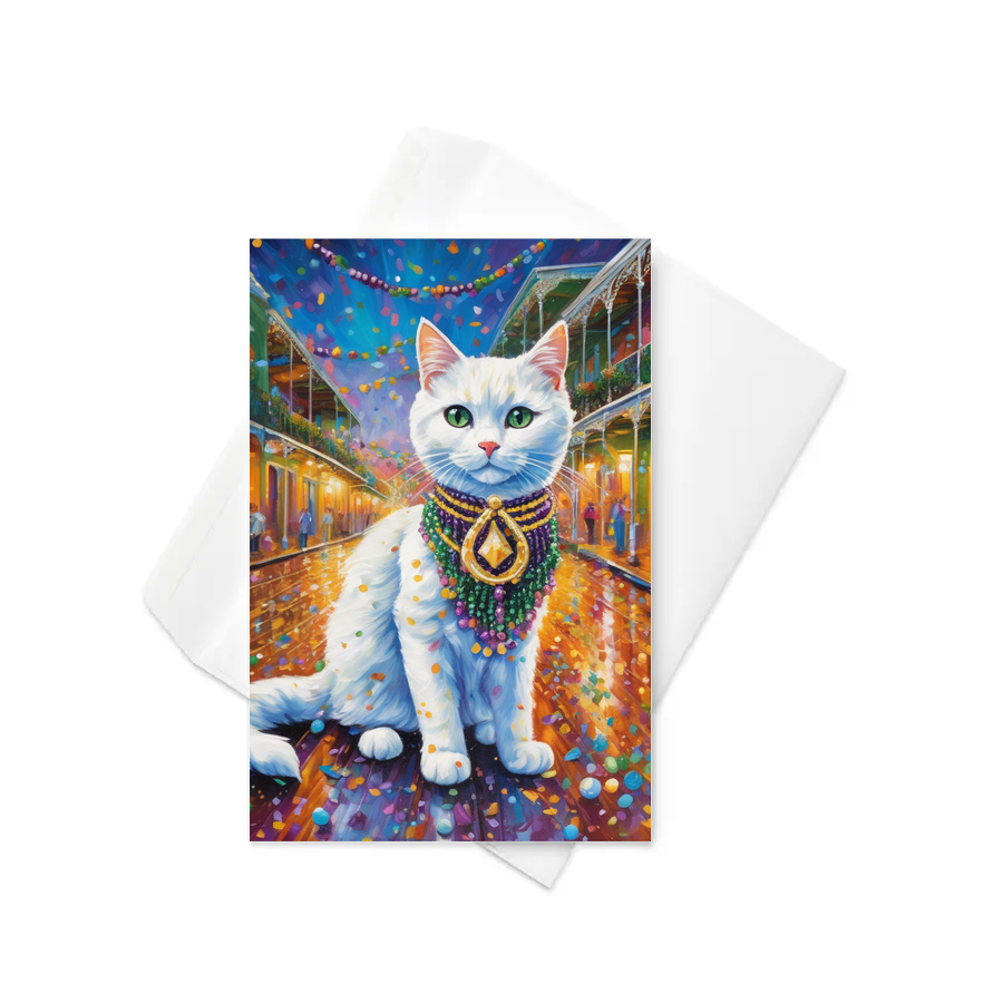 PugMug Custom White Companion Cat Greeting Card