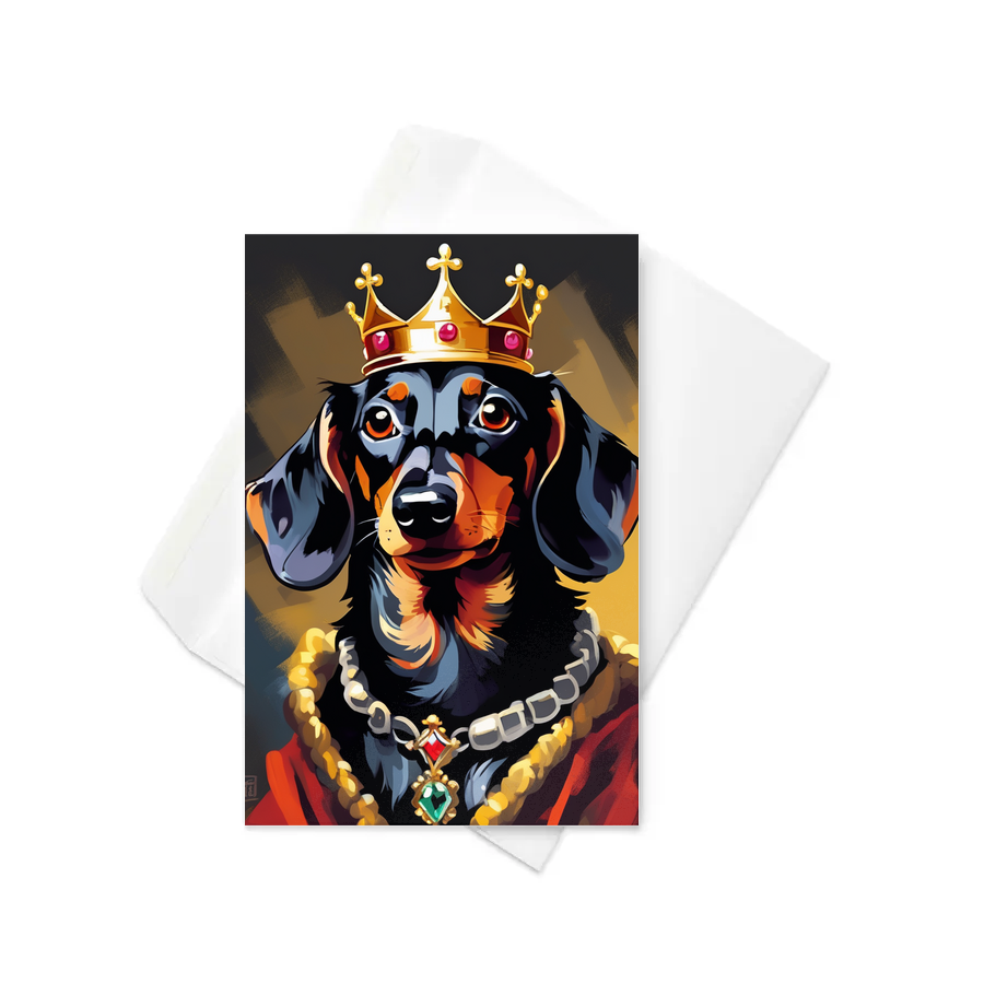 PugMug Custom Black Dachshund Greeting Card