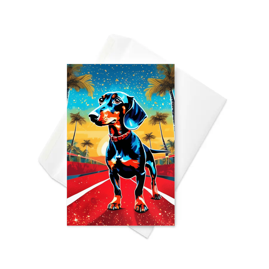 PugMug Custom Black Dachshund Greeting Card