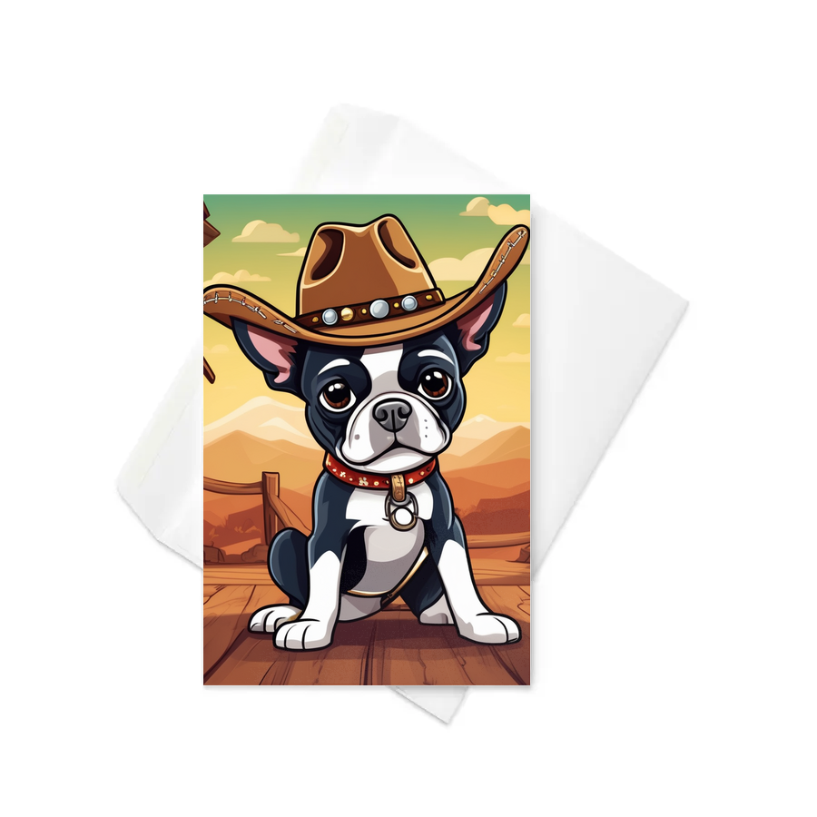 PugMug Custom Boston Terrier Greeting Card