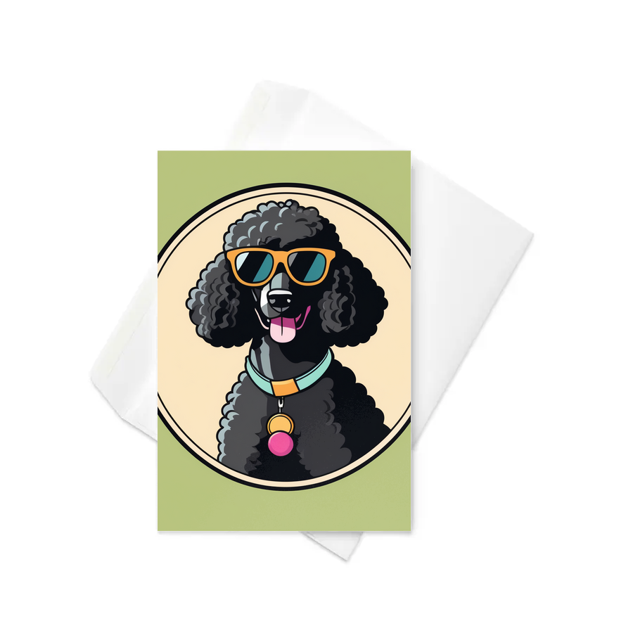 PugMug Custom Black Poodle Greeting Card