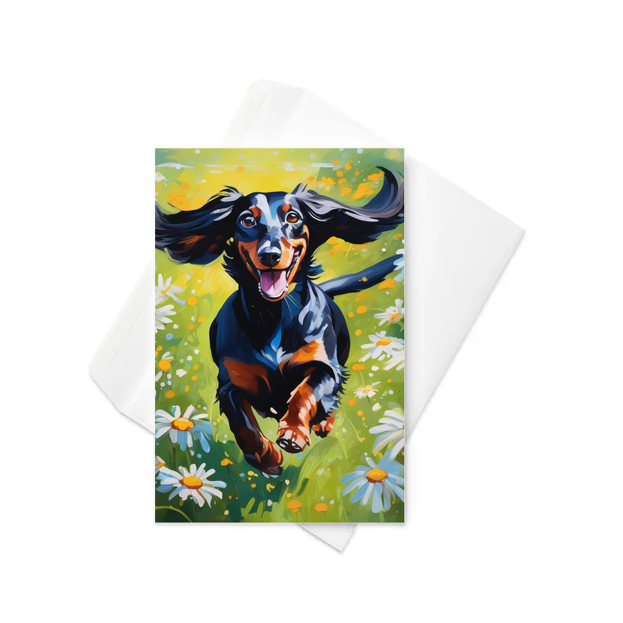 PugMug Custom Black Dachshund Greeting Card