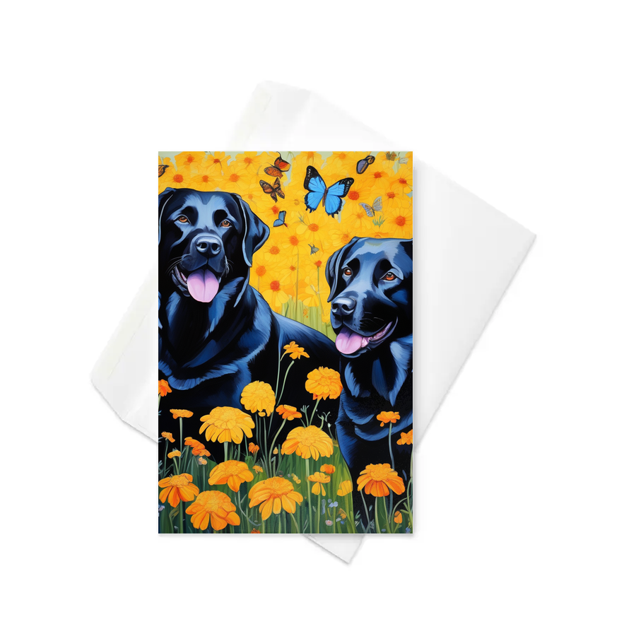 PugMug Custom Black Labrador Retriever Greeting Card