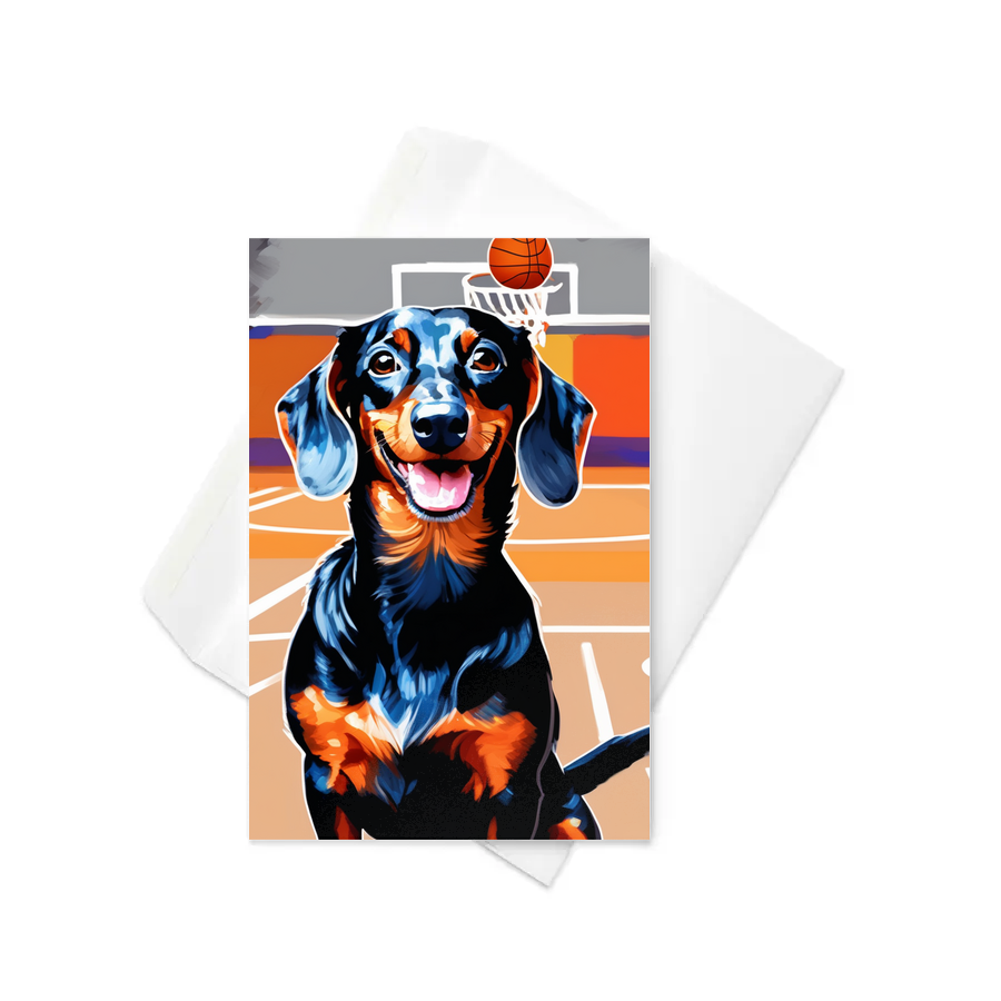 PugMug Custom Black Dachshund Greeting Card
