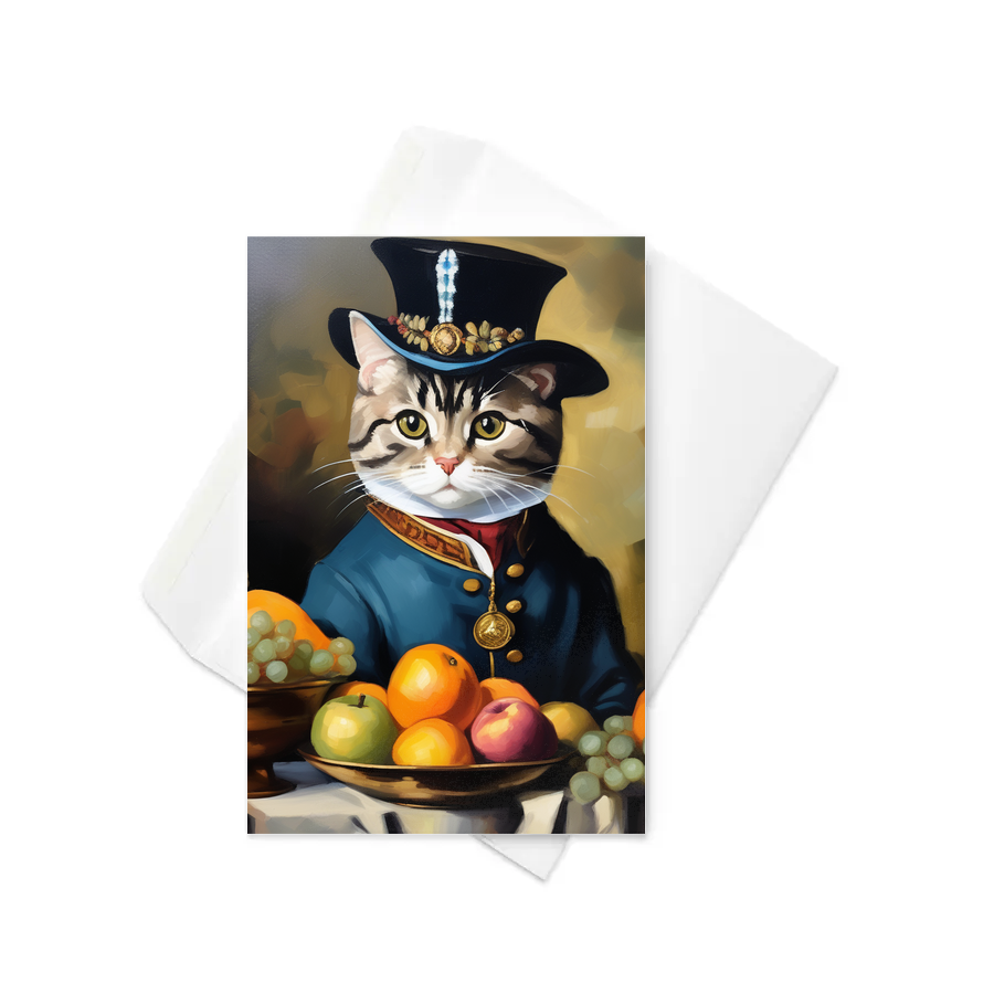 PugMug Custom Tabby Scottish Fold Cat Greeting Card