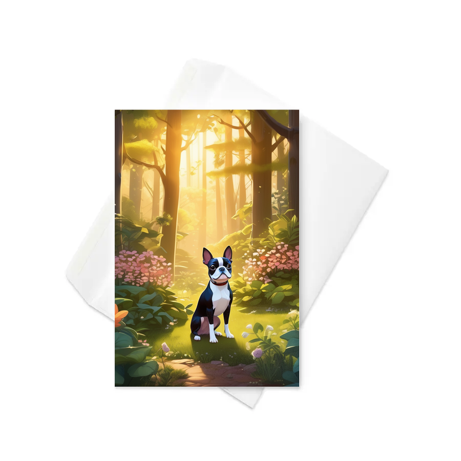 PugMug Custom Boston Terrier Greeting Card