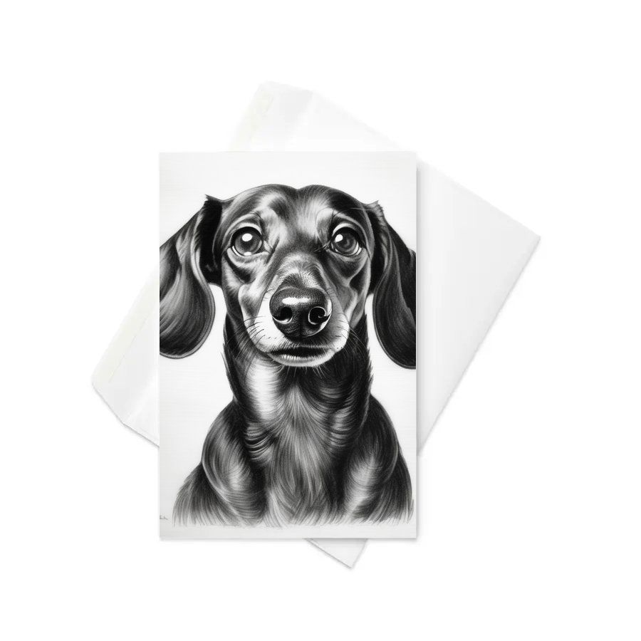 PugMug Custom Black Dachshund Greeting Card