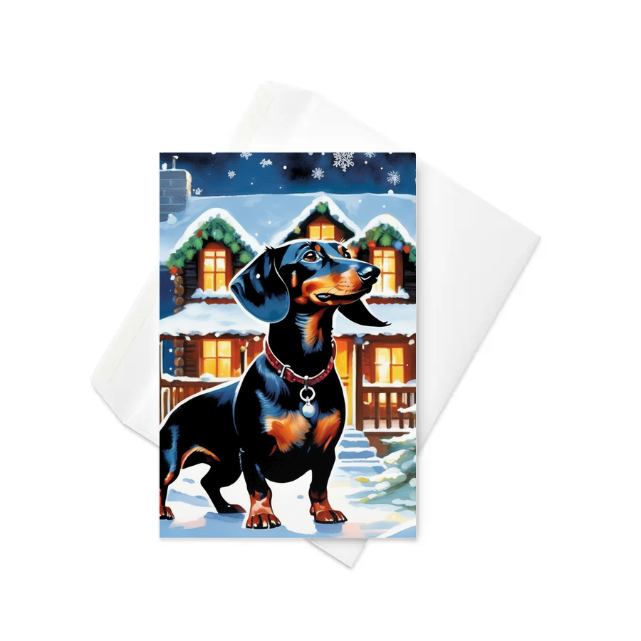 PugMug Custom Black Dachshund Greeting Card