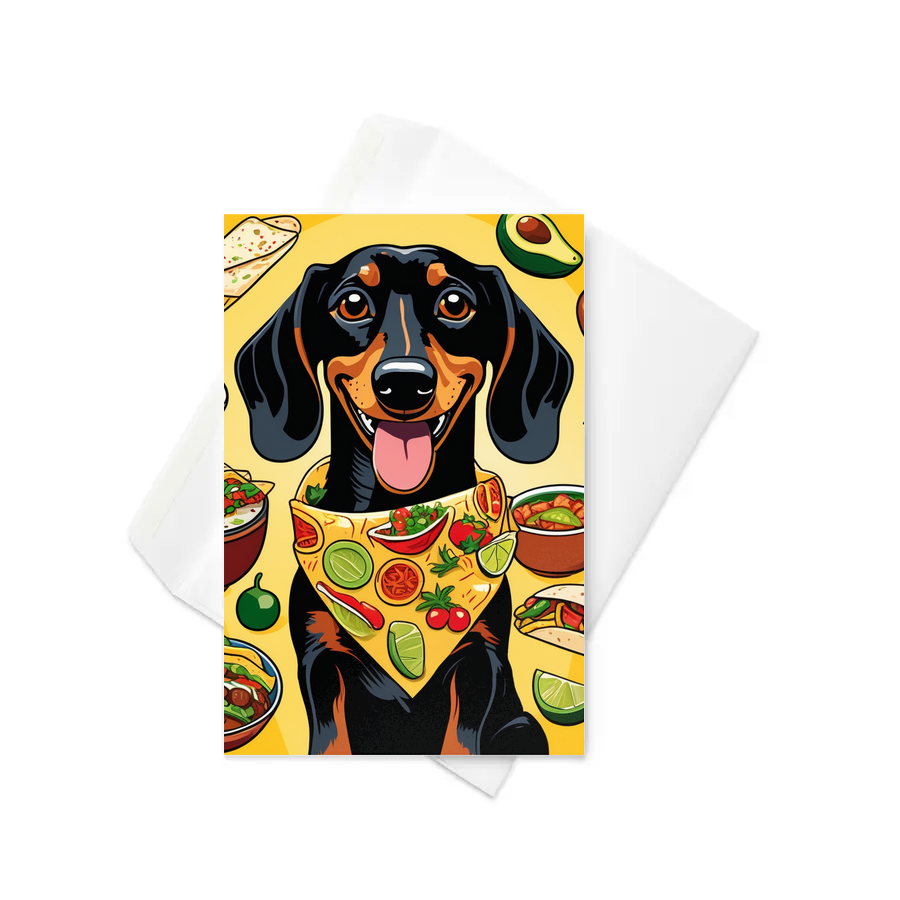 PugMug Custom Black Dachshund Greeting Card