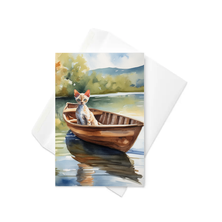 PugMug Custom Tabby Devon Rex Cat Greeting Card