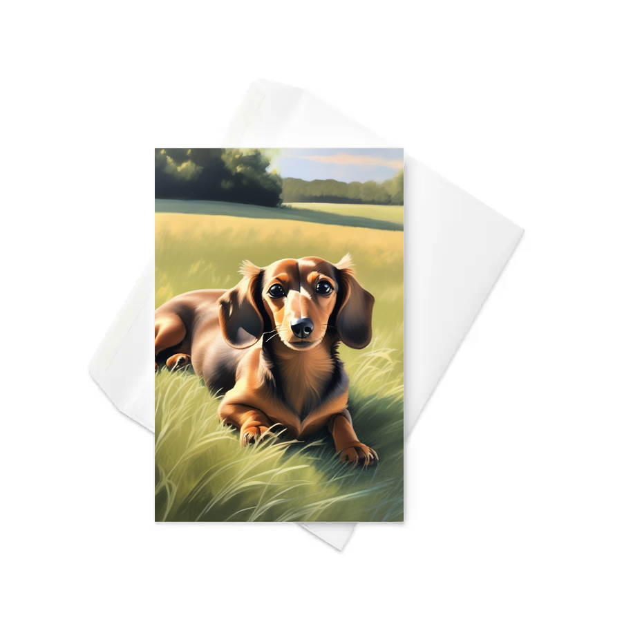 PugMug Custom Tan Dachshund Greeting Card