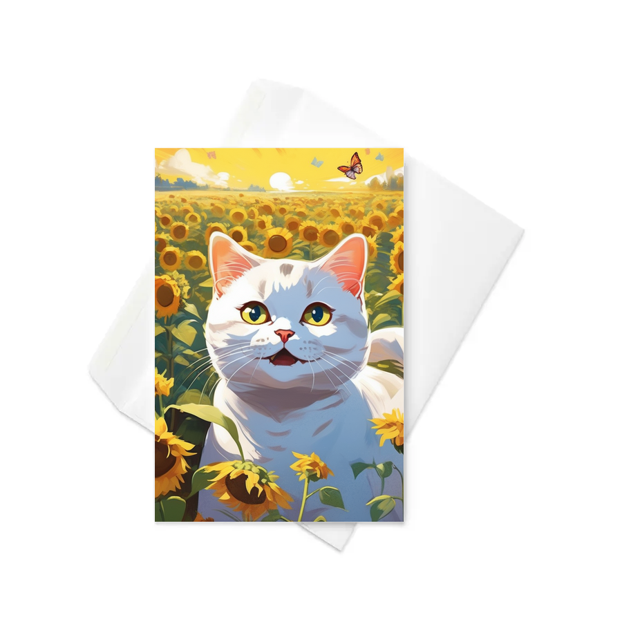 PugMug Custom White British Shorthair Cat Greeting Card