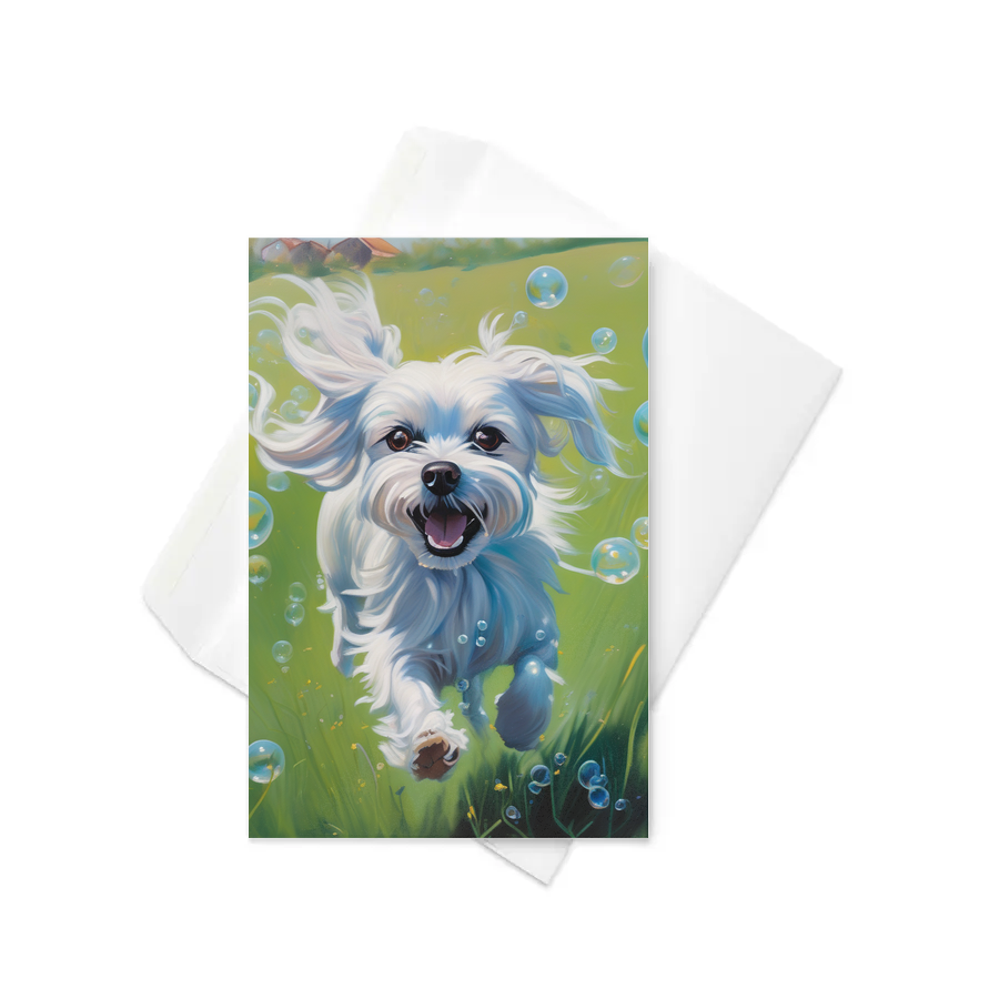 PugMug Custom Maltese Dog Greeting Card