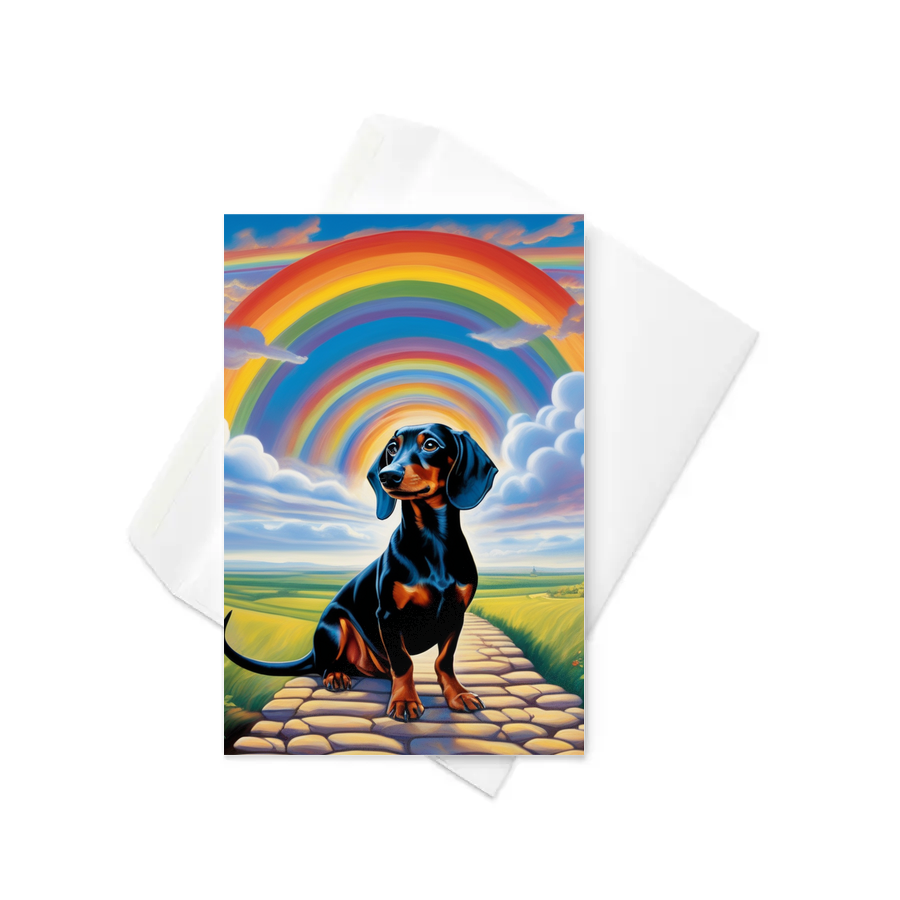 PugMug Custom Black Dachshund Greeting Card